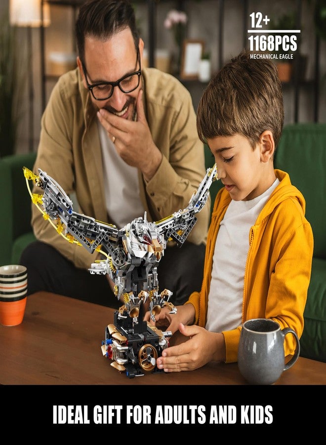 TOY PLAYER مجموعة بناء النسر الميكانيكي من Ideas مع إضاءة، متوافقة مع حيوانات ليغو، لعبة مكعبات بناء النسر الدوارة للبالغين، هدية STEM للفتيات والفتيان والمراهقين من سن 12 عامًا فما فوق (1168 قطعة) - Image 4